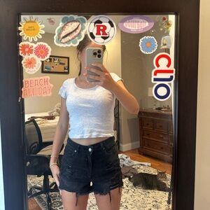 American Eagle Black Jean Shorts Mom Shorty Style